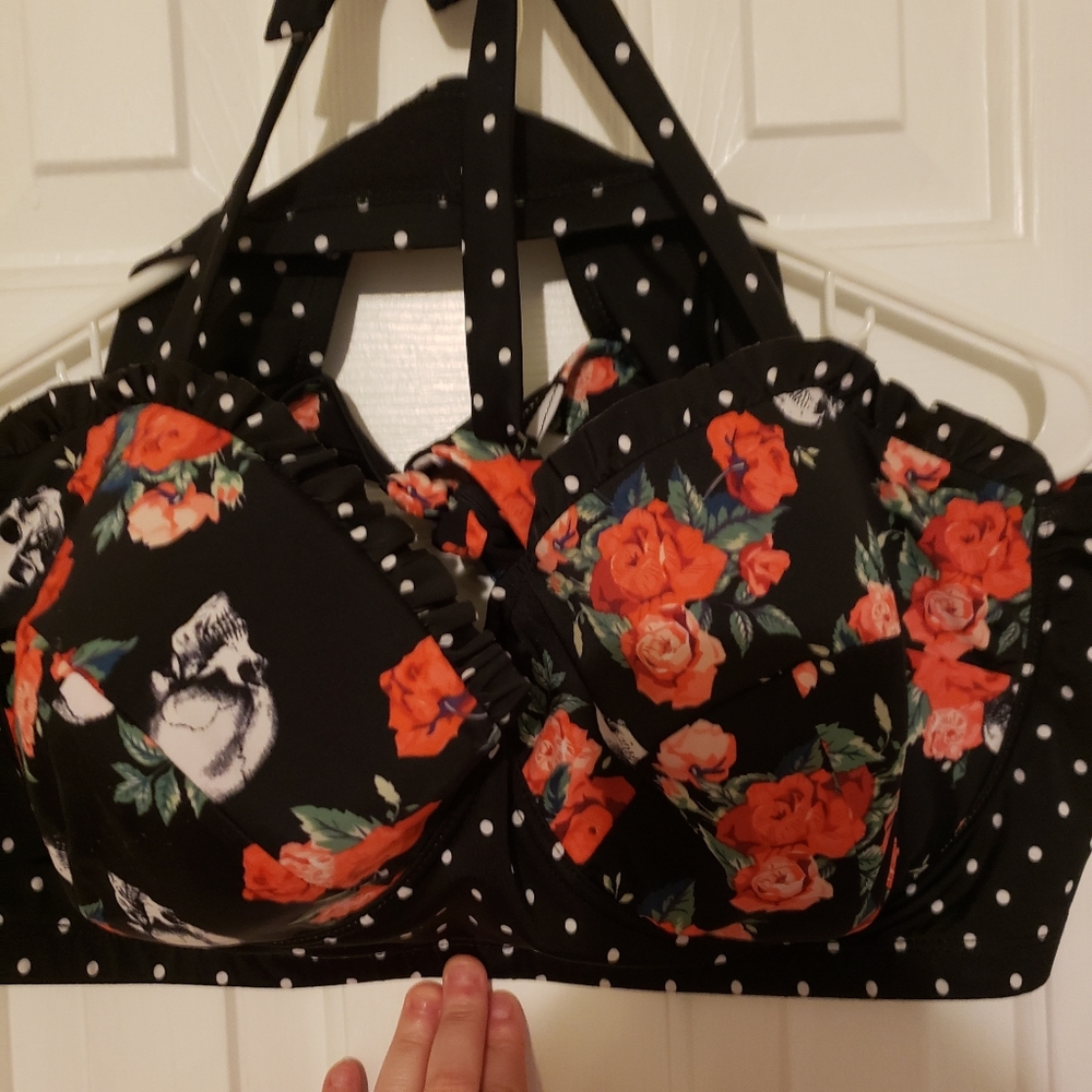 Rockabilly Skull and Roses Bikini